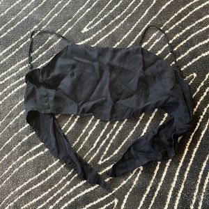 Zara Silk Crop Top Tie Top
